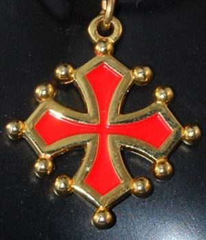 Pendentif croix occitane sang et or
