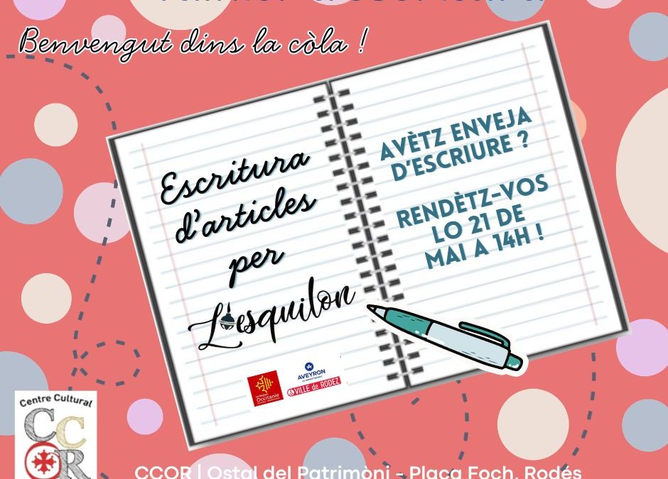 Talhièr d’escritura per l’Esquilon de l’estiu